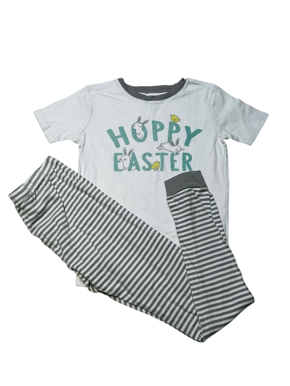 Carter's White & Gray 'Hoppy Easter' Pajama Set Girls 14 Y‎